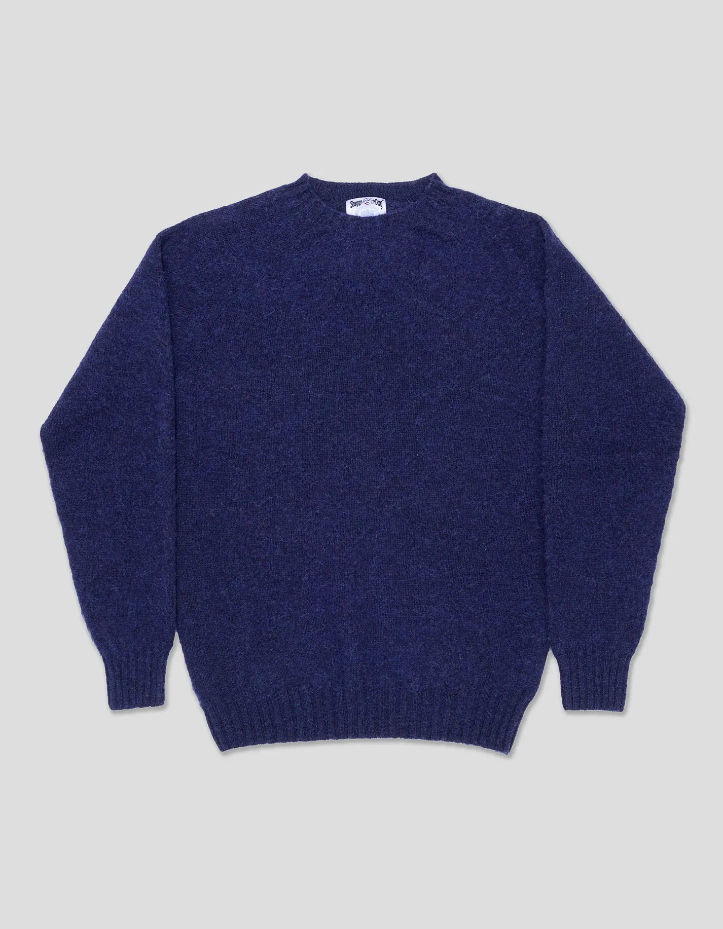 DARK BLUE SHAGGY DOG CREWNECK SWEATER - TRIM FIT