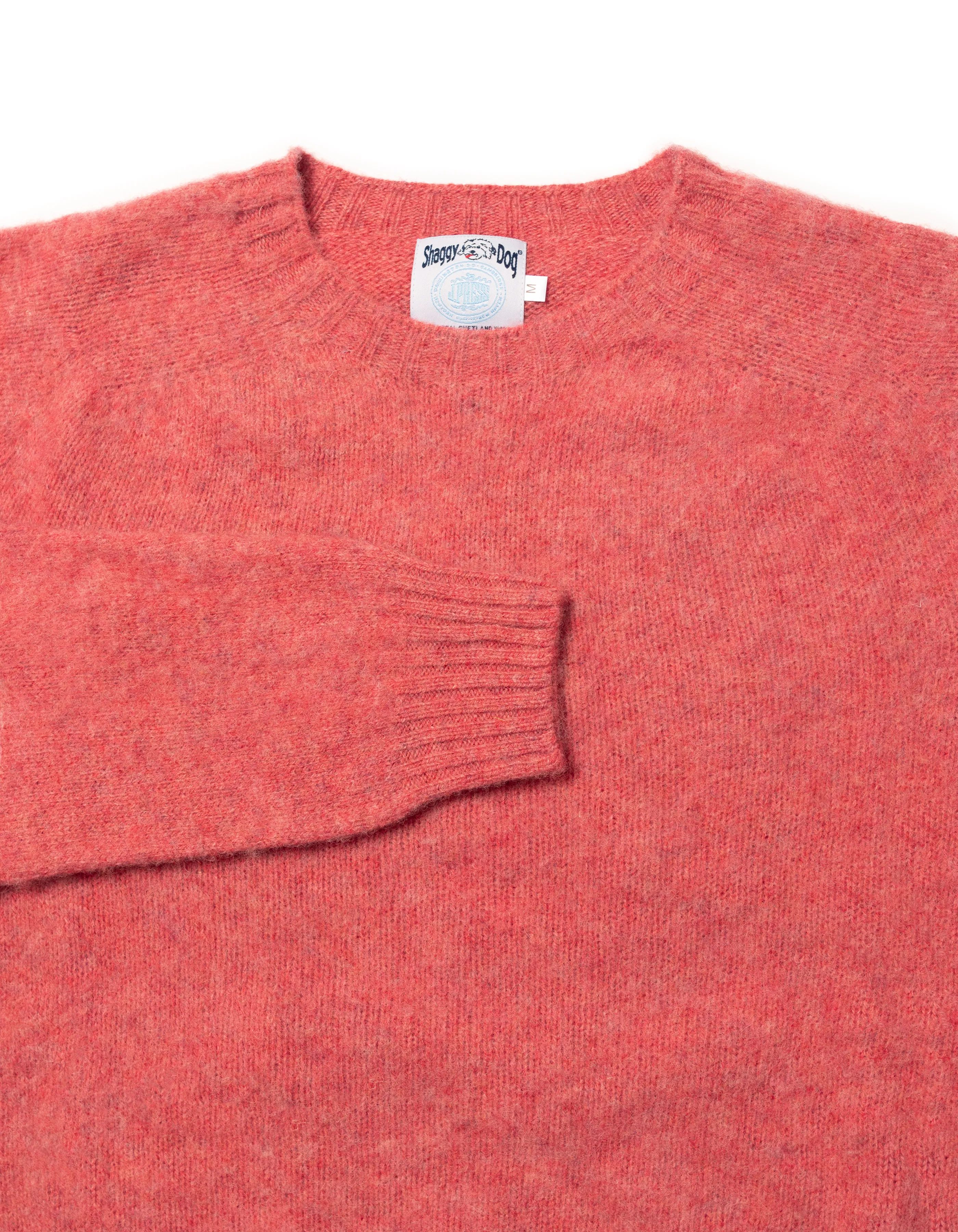 DARK PINK SHAGGY DOG CREWNECK SWEATER - TRIM FIT