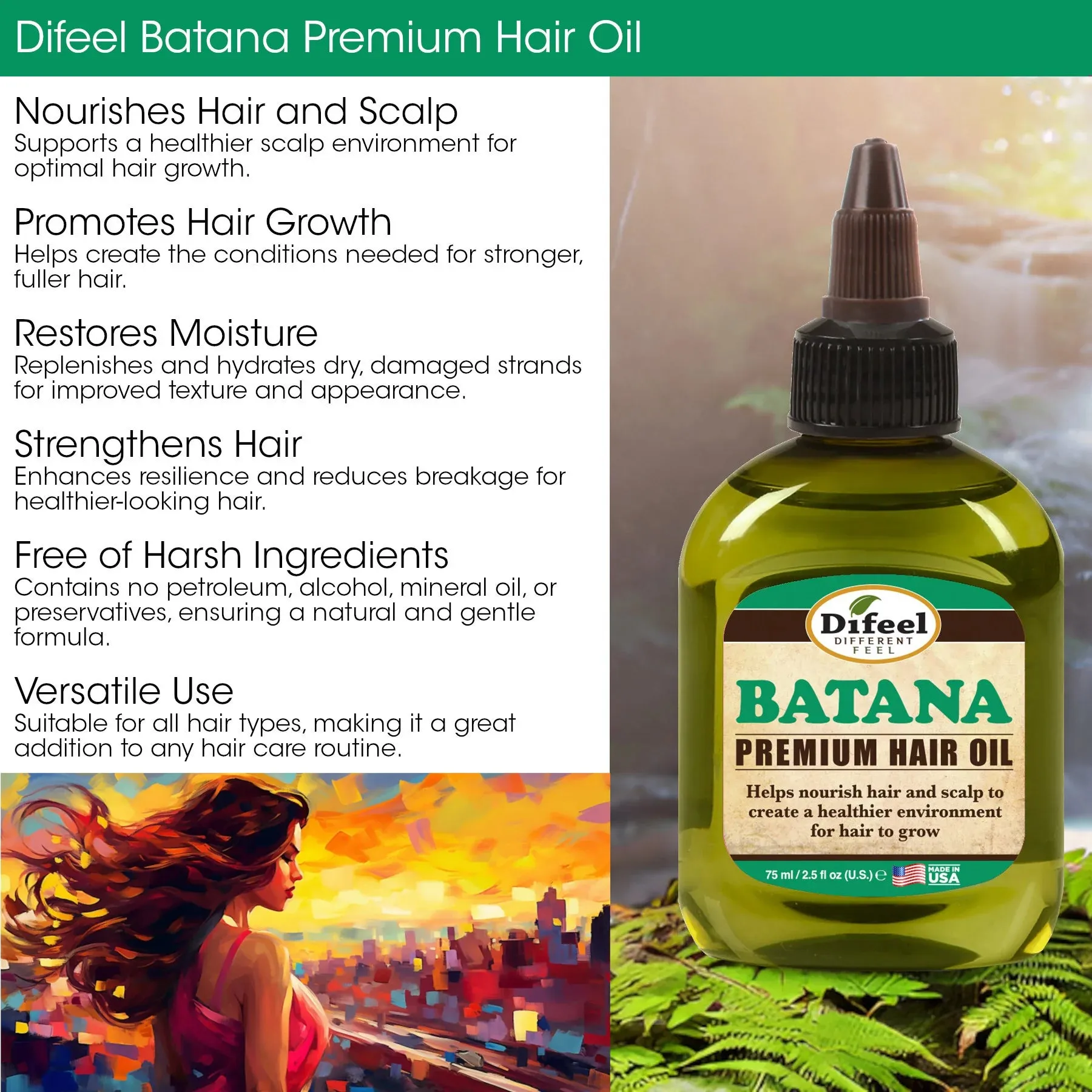 Difeel Batana Premium Hair Oil - 7.1 oz