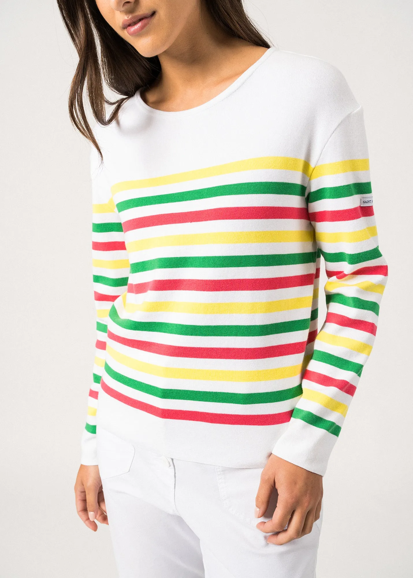 ECRINS COTTON - Tricolor Striped Sweater in Coton for Women  (CÔTE D'AZUR)