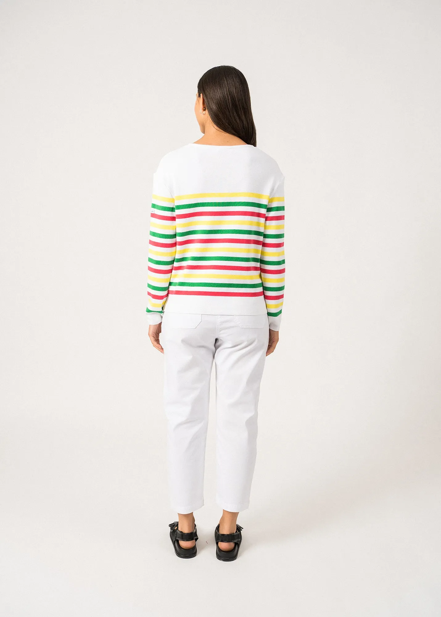 ECRINS COTTON - Tricolor Striped Sweater in Coton for Women  (CÔTE D'AZUR)