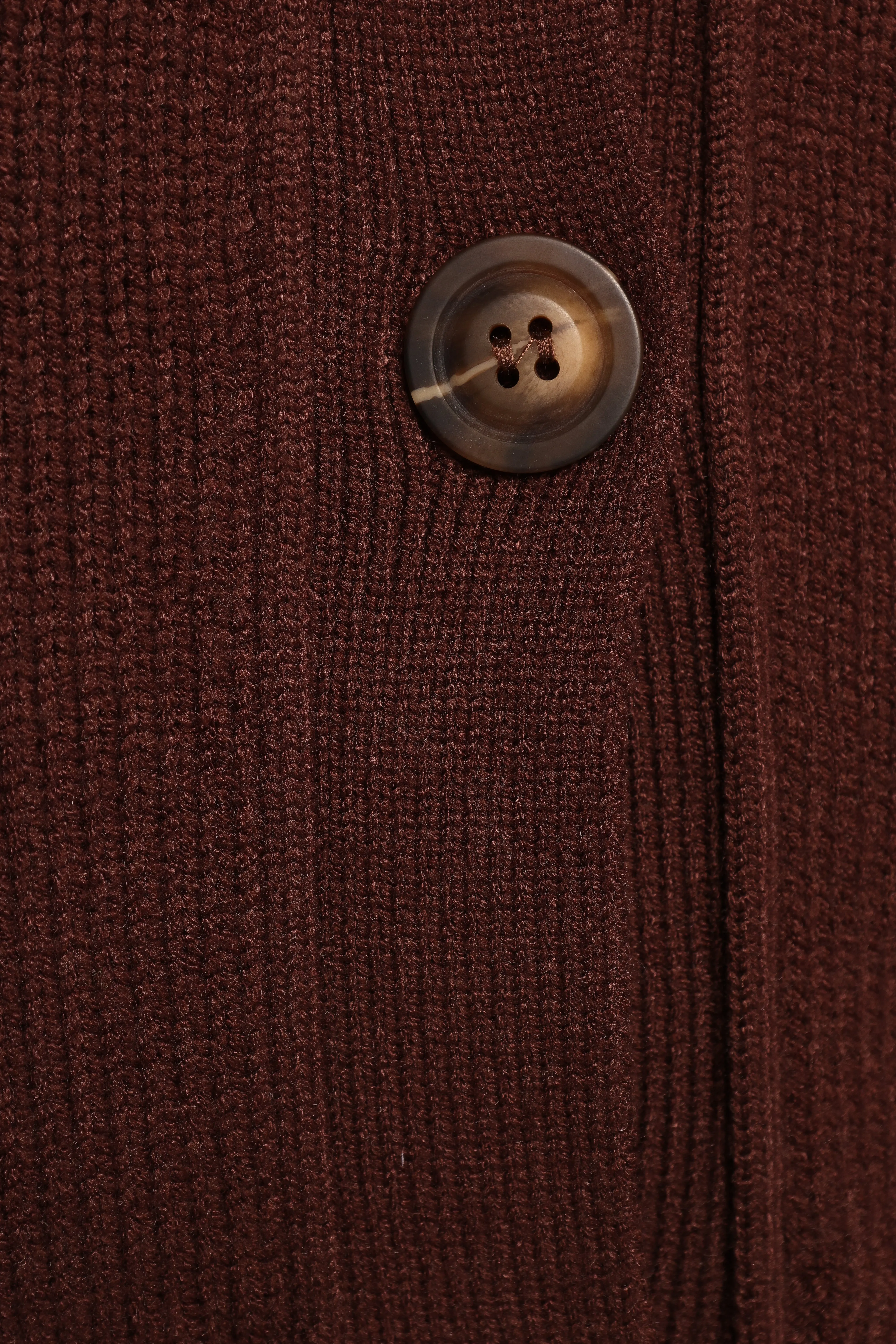 Eden Button Front Cardigan - Brown