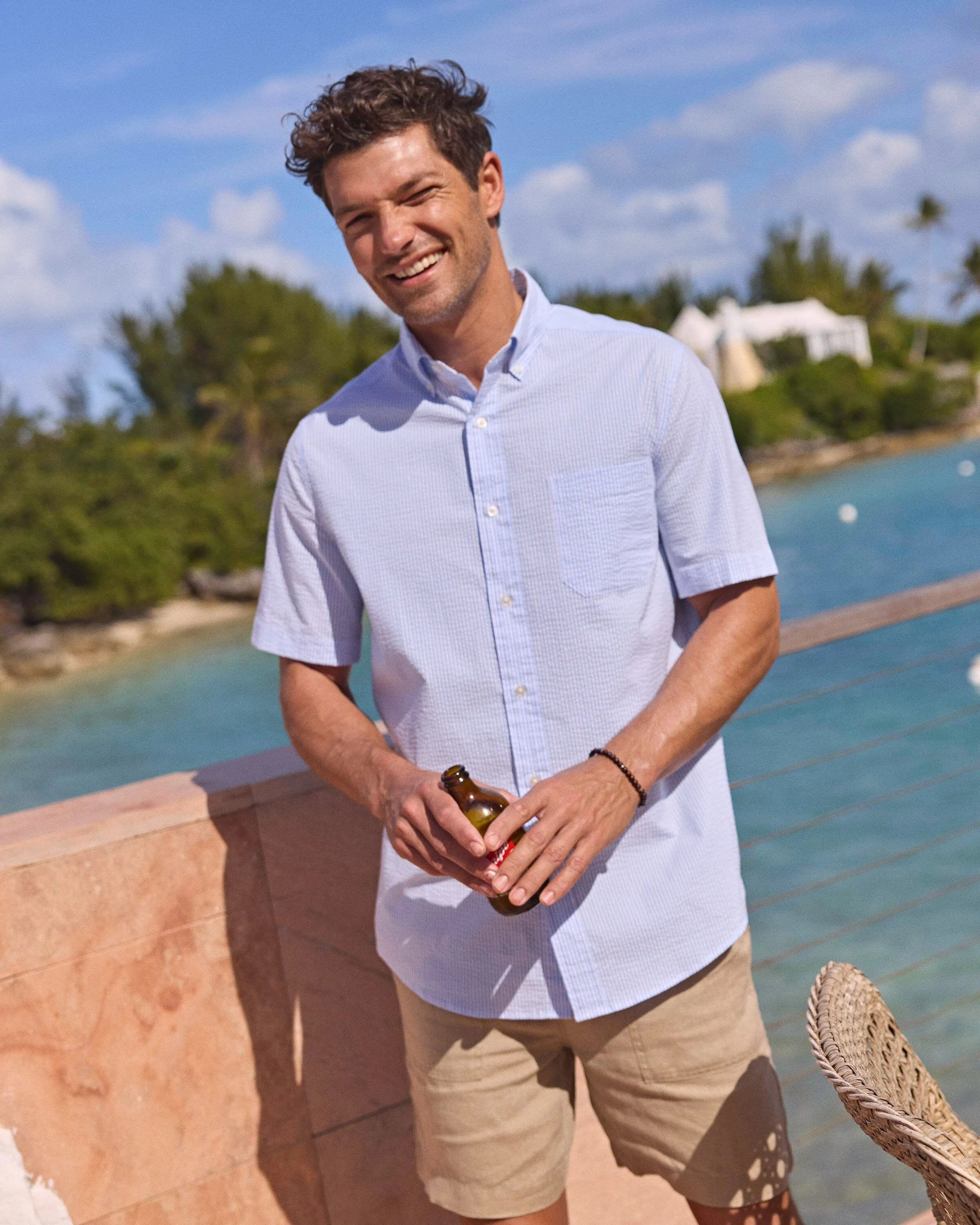 Folly Field Stripe Seersucker Short Sleeve Sport Shirt