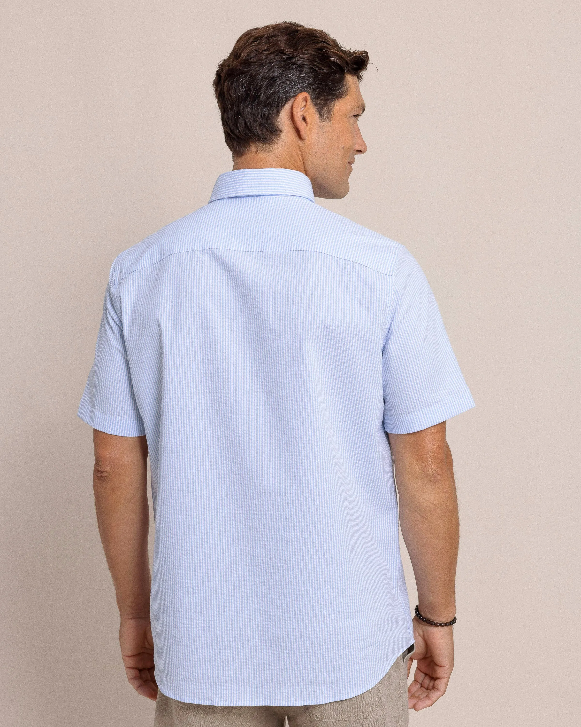 Folly Field Stripe Seersucker Short Sleeve Sport Shirt