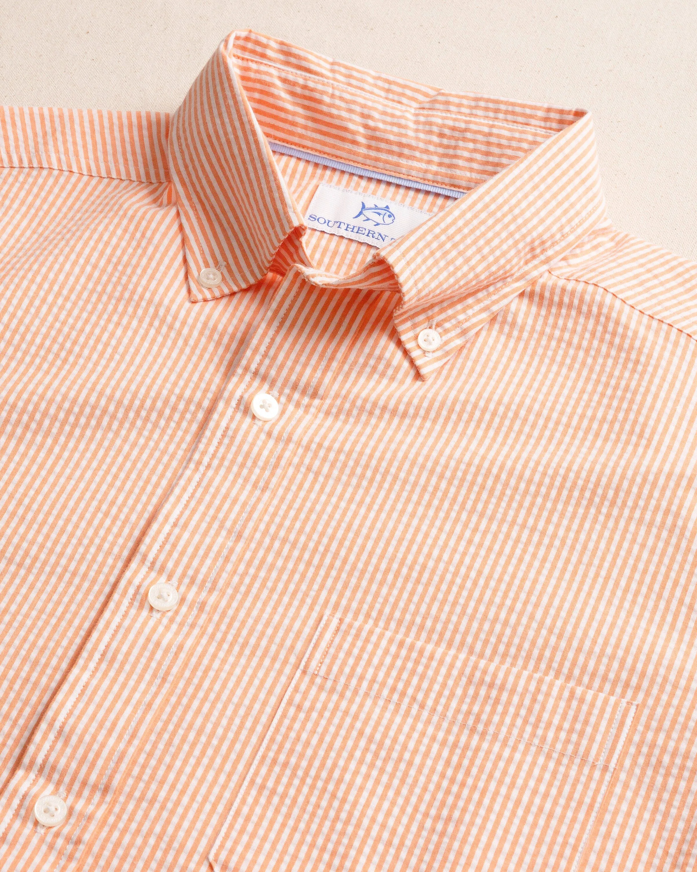 Folly Field Stripe Seersucker Short Sleeve Sport Shirt