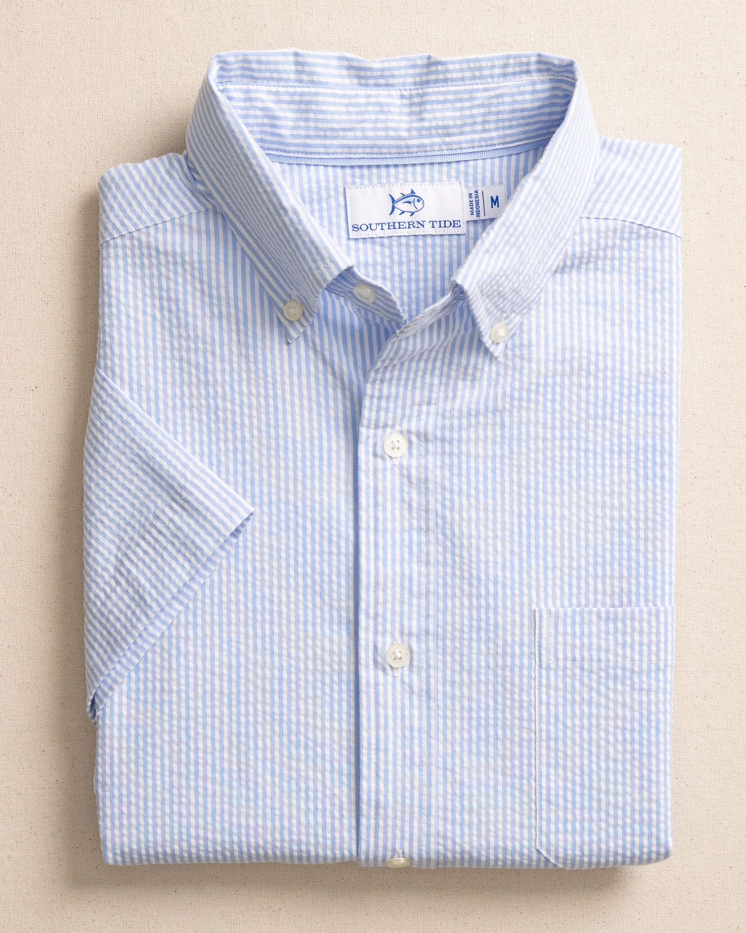 Folly Field Stripe Seersucker Short Sleeve Sport Shirt