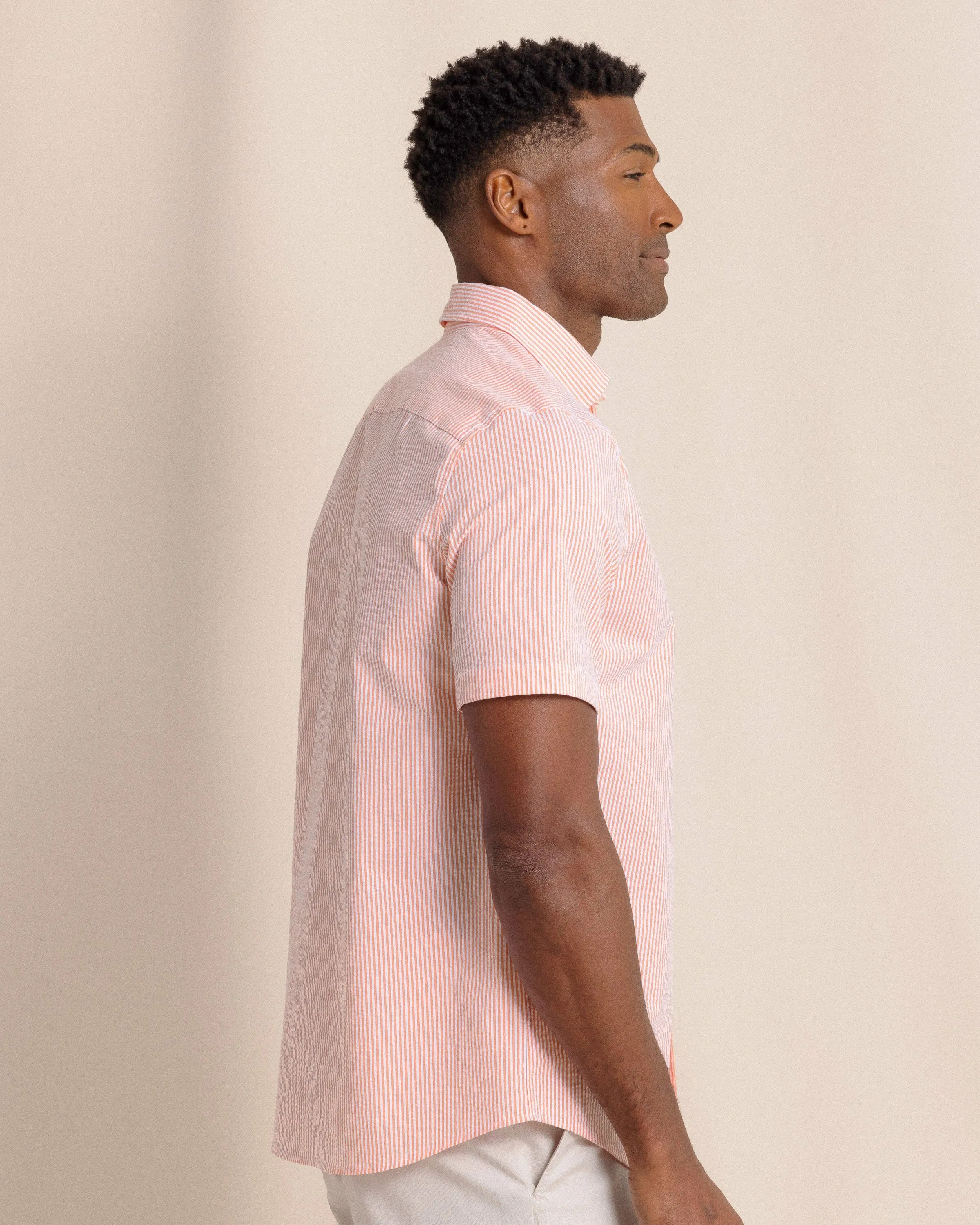Folly Field Stripe Seersucker Short Sleeve Sport Shirt