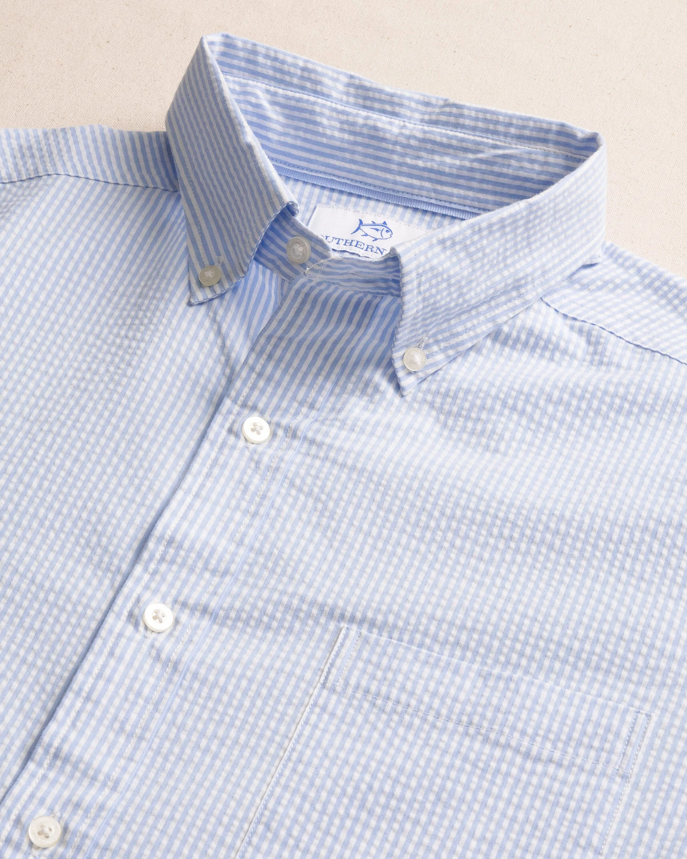 Folly Field Stripe Seersucker Short Sleeve Sport Shirt