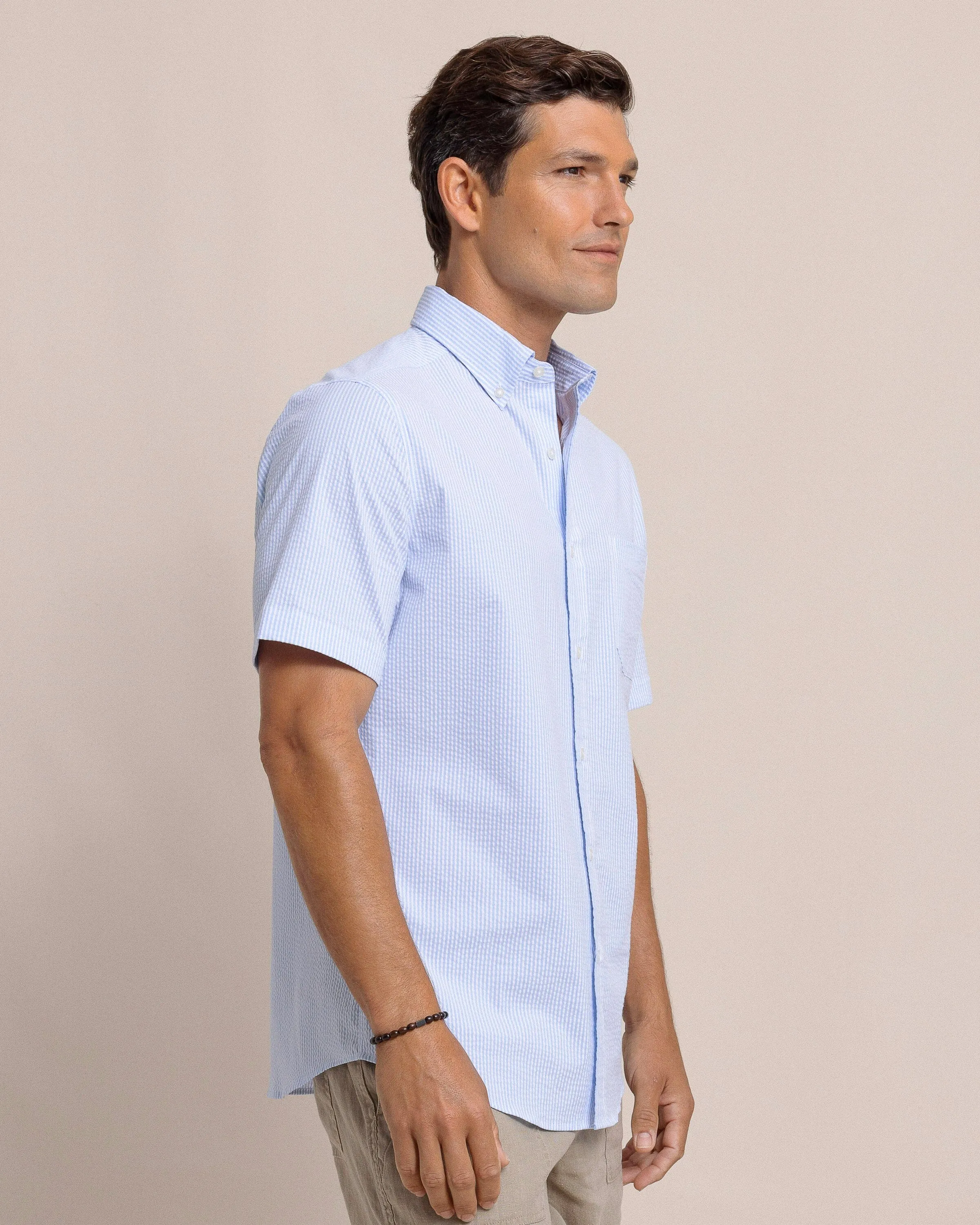 Folly Field Stripe Seersucker Short Sleeve Sport Shirt