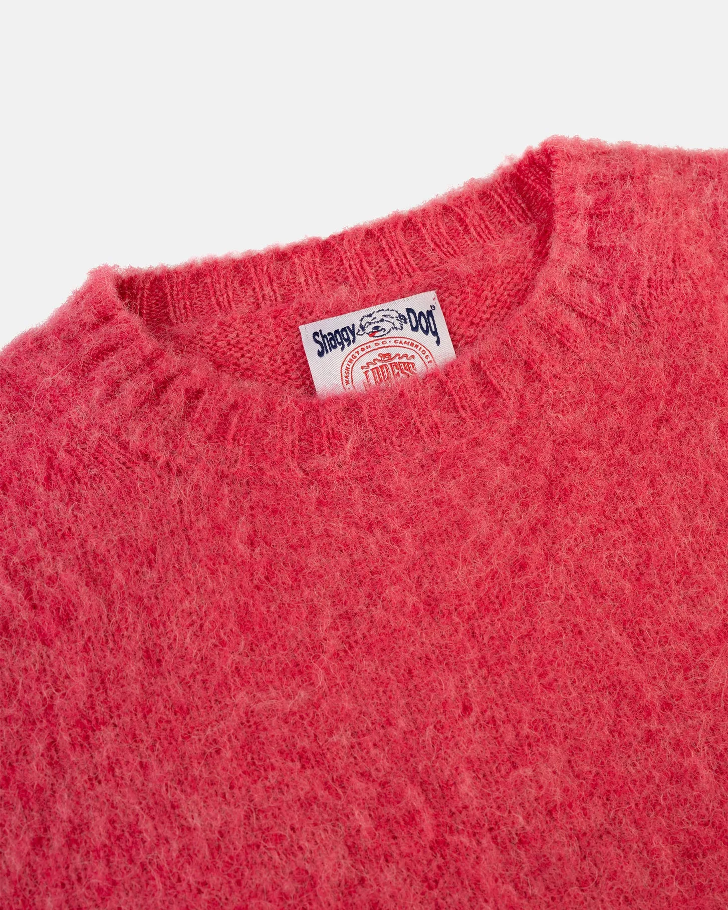 FUSCHIA SHAGGY DOG CREWNECK SWEATER