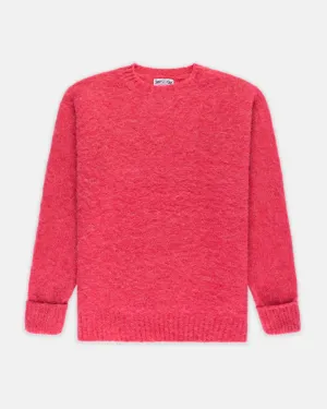 FUSCHIA SHAGGY DOG CREWNECK SWEATER