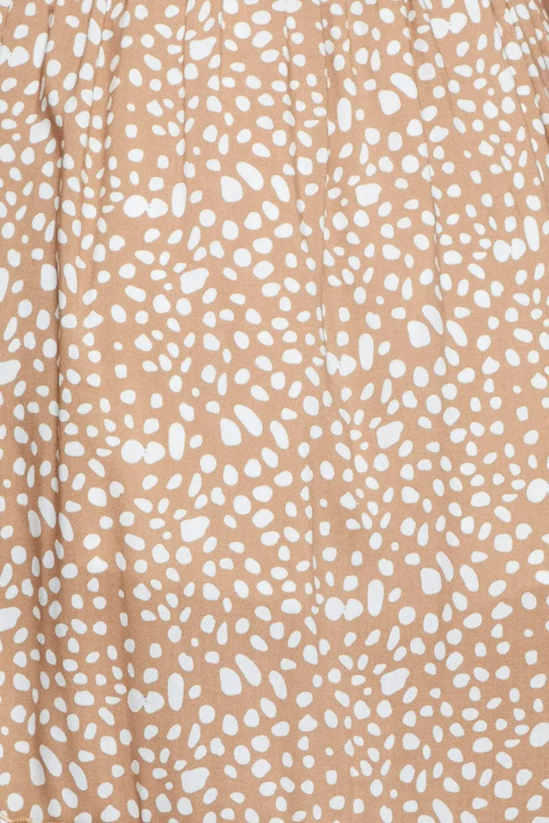 Geo Print Midi Dress Short Sleeve