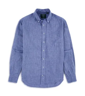 Gitman Vintage Japanese Cotton Linen Chambray Shirt: Blue