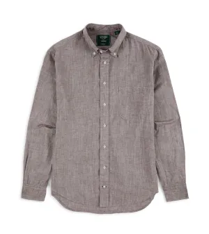 Gitman Vintage Japanese Cotton Linen Chambray Shirt: Brown