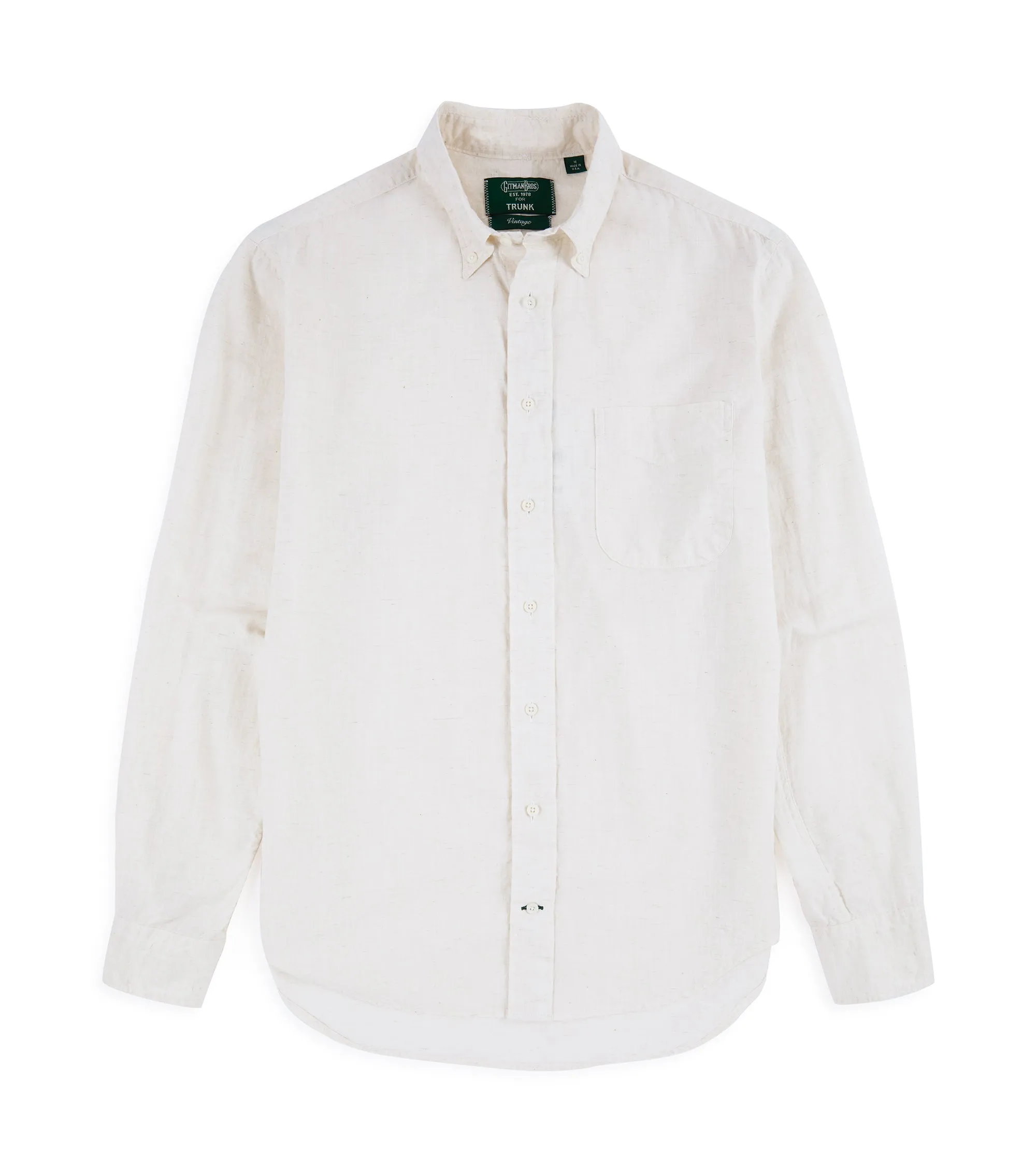 Gitman Vintage Japanese Cotton Linen Chambray Shirt: Oatmeal