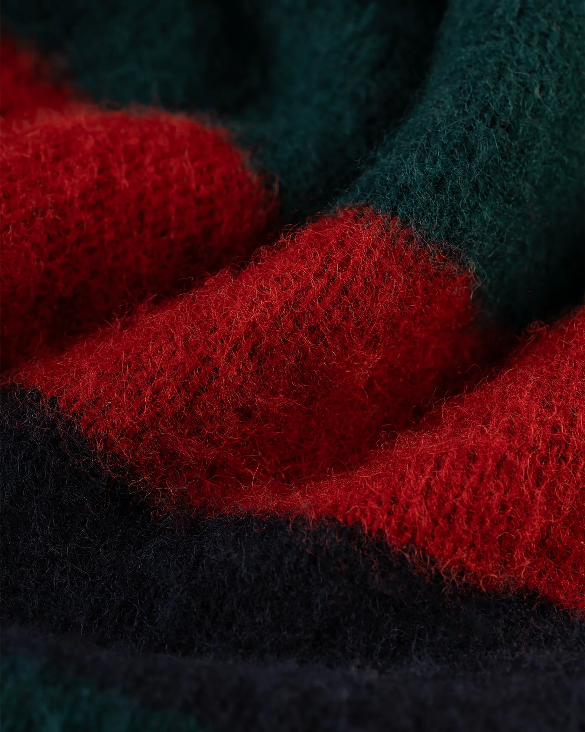 GREEN REGIMENTAL STRIPE SHAGGY DOG SWEATER