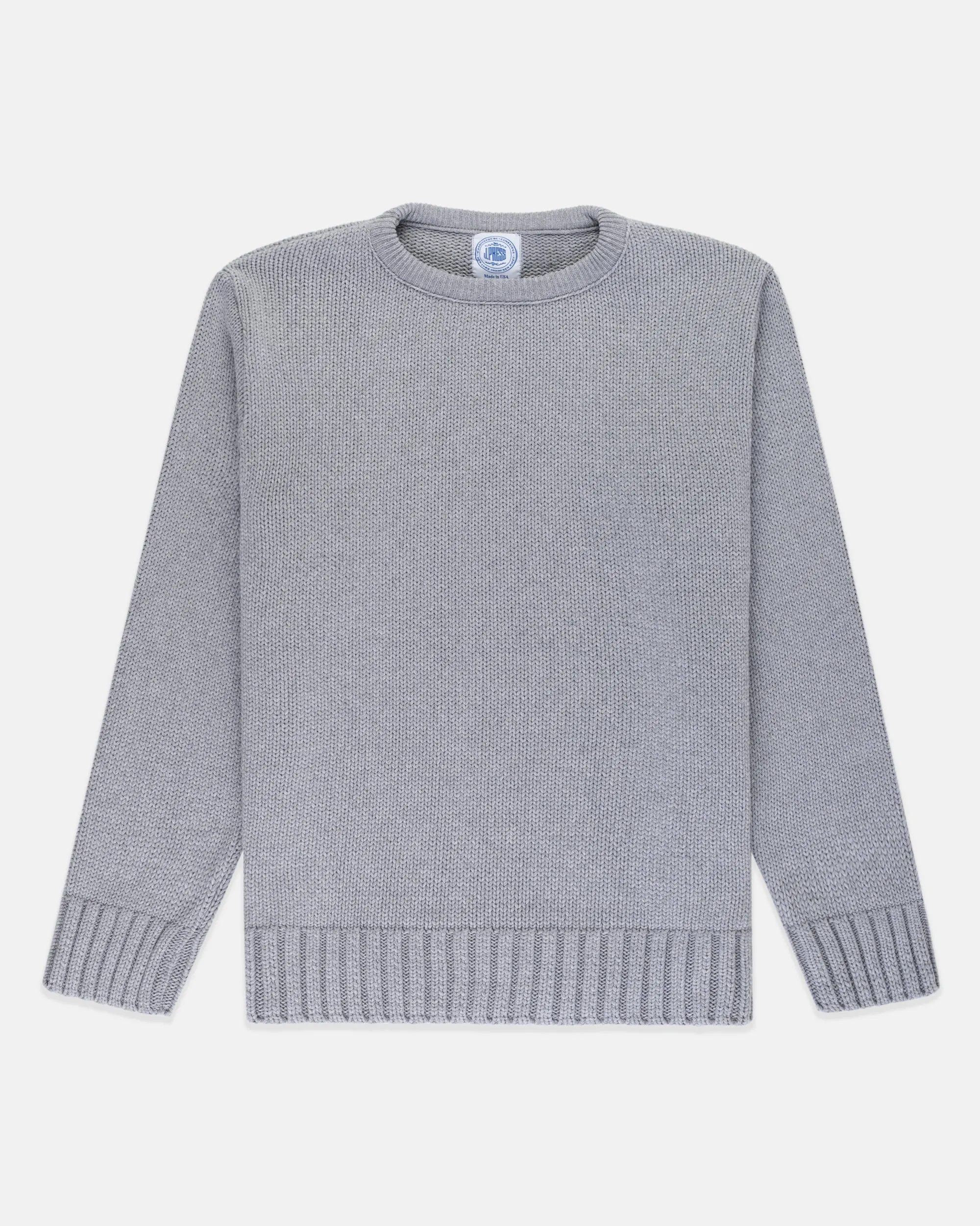 GREY MARL CHUNKY COTTON SWEATER