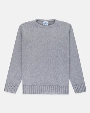 GREY MARL CHUNKY COTTON SWEATER