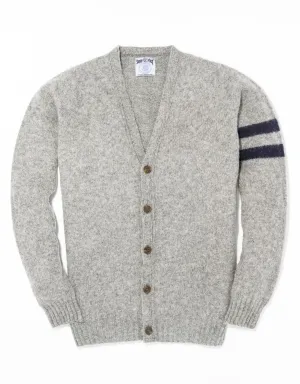GREY SHAGGY DOG UNIVERSITY CARDIGAN - TRIM FIT