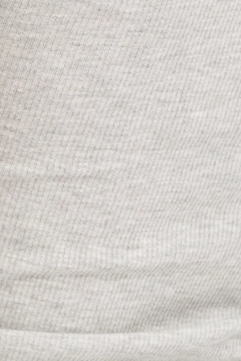 Grey Top Short Sleeve High Neck