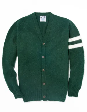 HANOVER GREEN SHAGGY DOG UNIVERSITY CARDIGAN - TRIM FIT