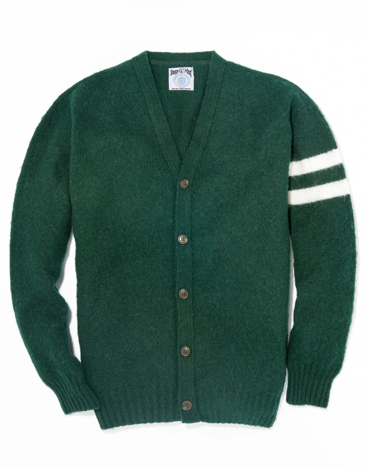 HANOVER GREEN SHAGGY DOG UNIVERSITY CARDIGAN - TRIM FIT
