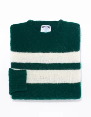 HANOVER GREEN UNIVERSITY STRIPE SHAGGY DOG SWEATER - TRIM FIT