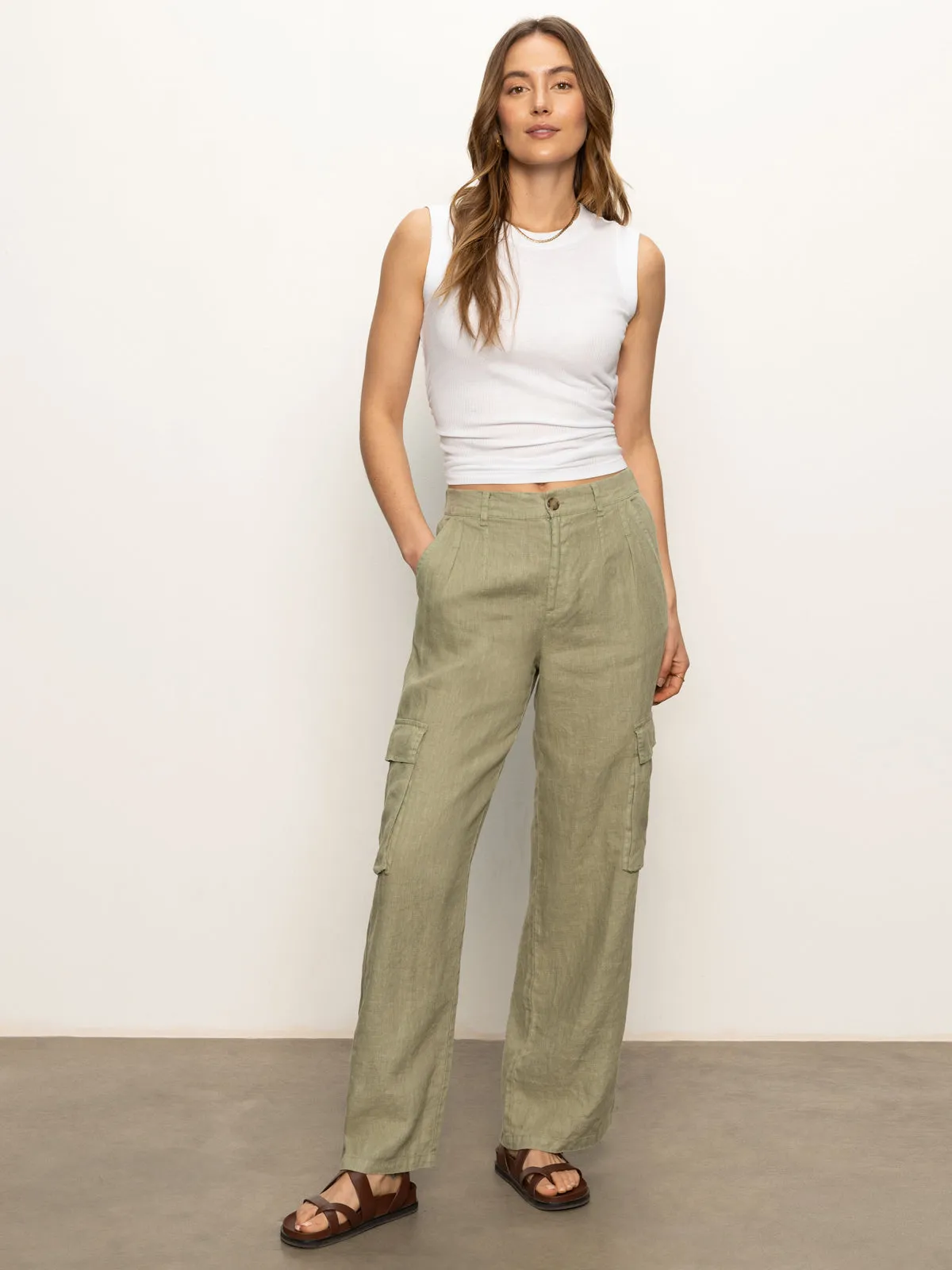 Hopper Semi High Rise Cargo Pant Sage