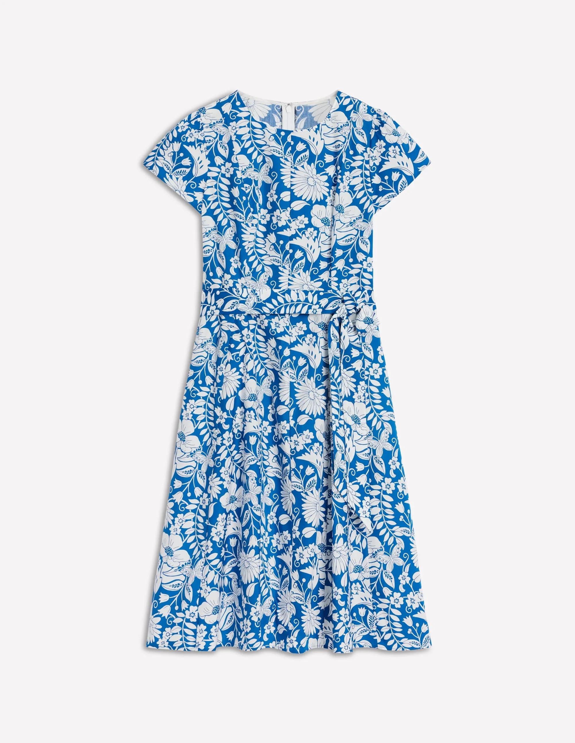 Imo Cotton Short Dress-Gallery Blue. Wildflower Trail