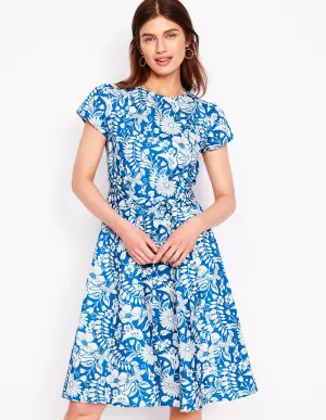 Imo Cotton Short Dress-Gallery Blue. Wildflower Trail
