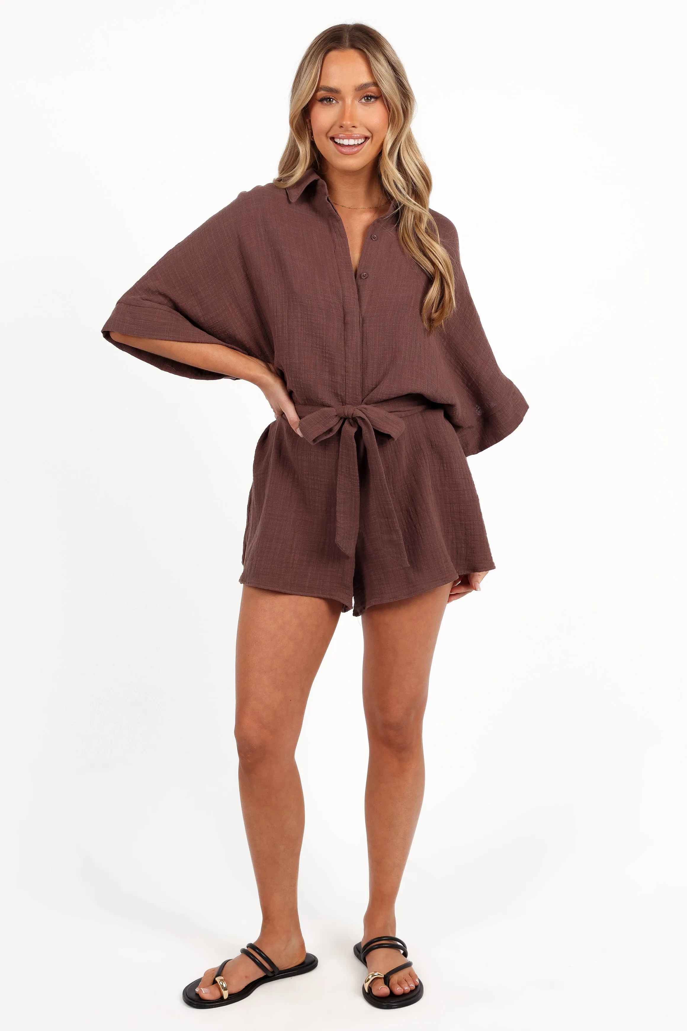 Jemmy Romper - Chocolate Brown