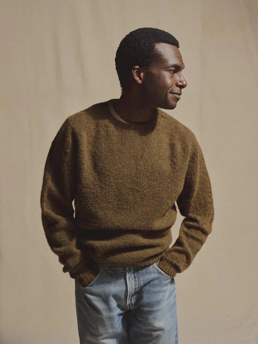 J.PRESS X BUCK MASON SHAGGY DOG SWEATER - DARK OLIVE