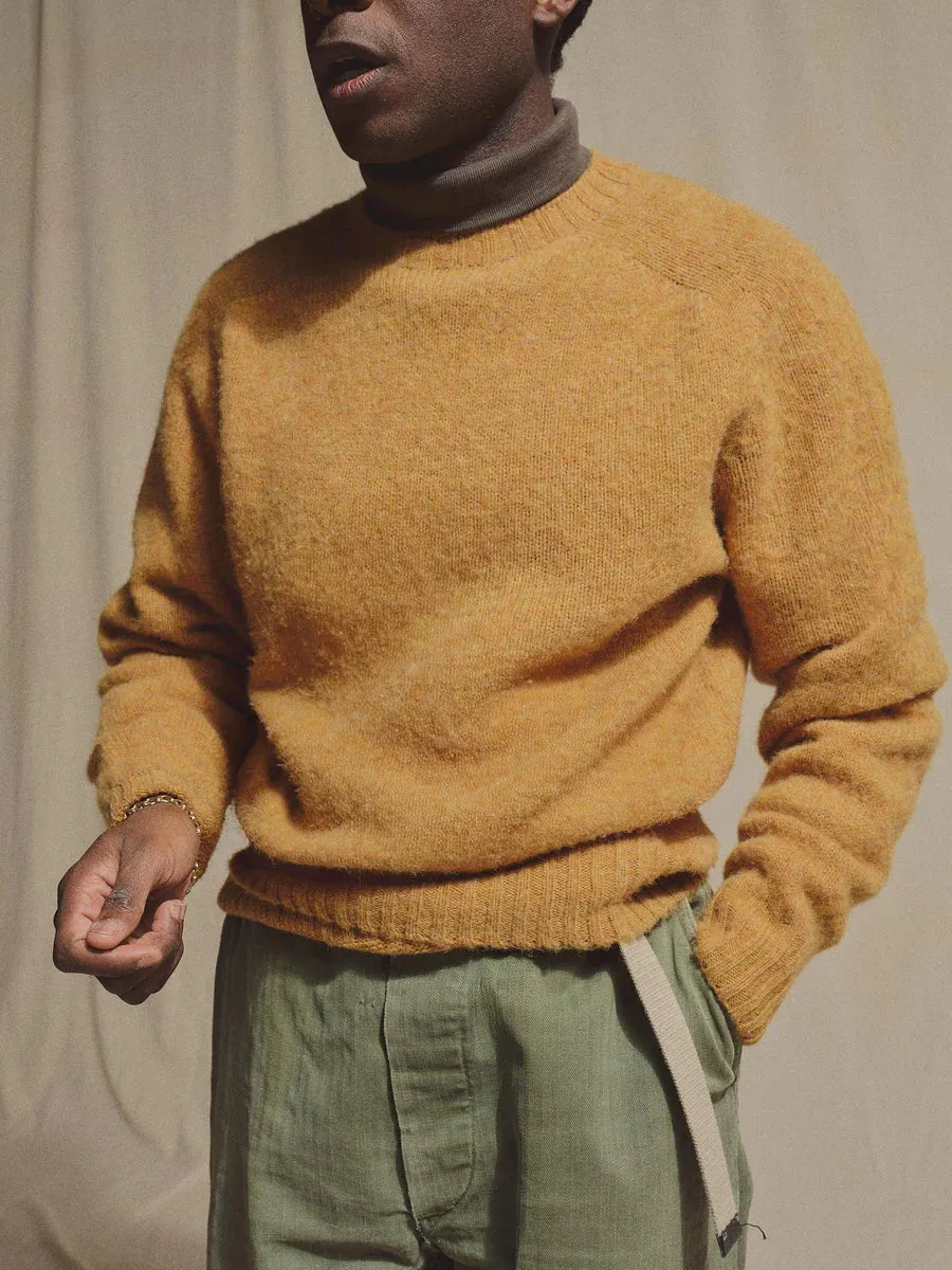 J.PRESS X BUCK MASON SHAGGY DOG SWEATER - DARK YELLOW