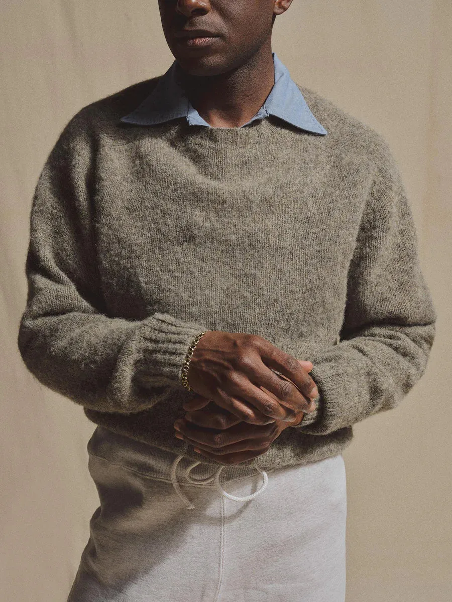 J.PRESS X BUCK MASON SHAGGY DOG SWEATER - GREY MIX