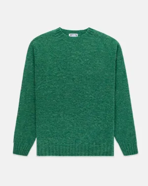 KELLY GREEN SHAGGY DOG CREWNECK SWEATER- TRIM FIT