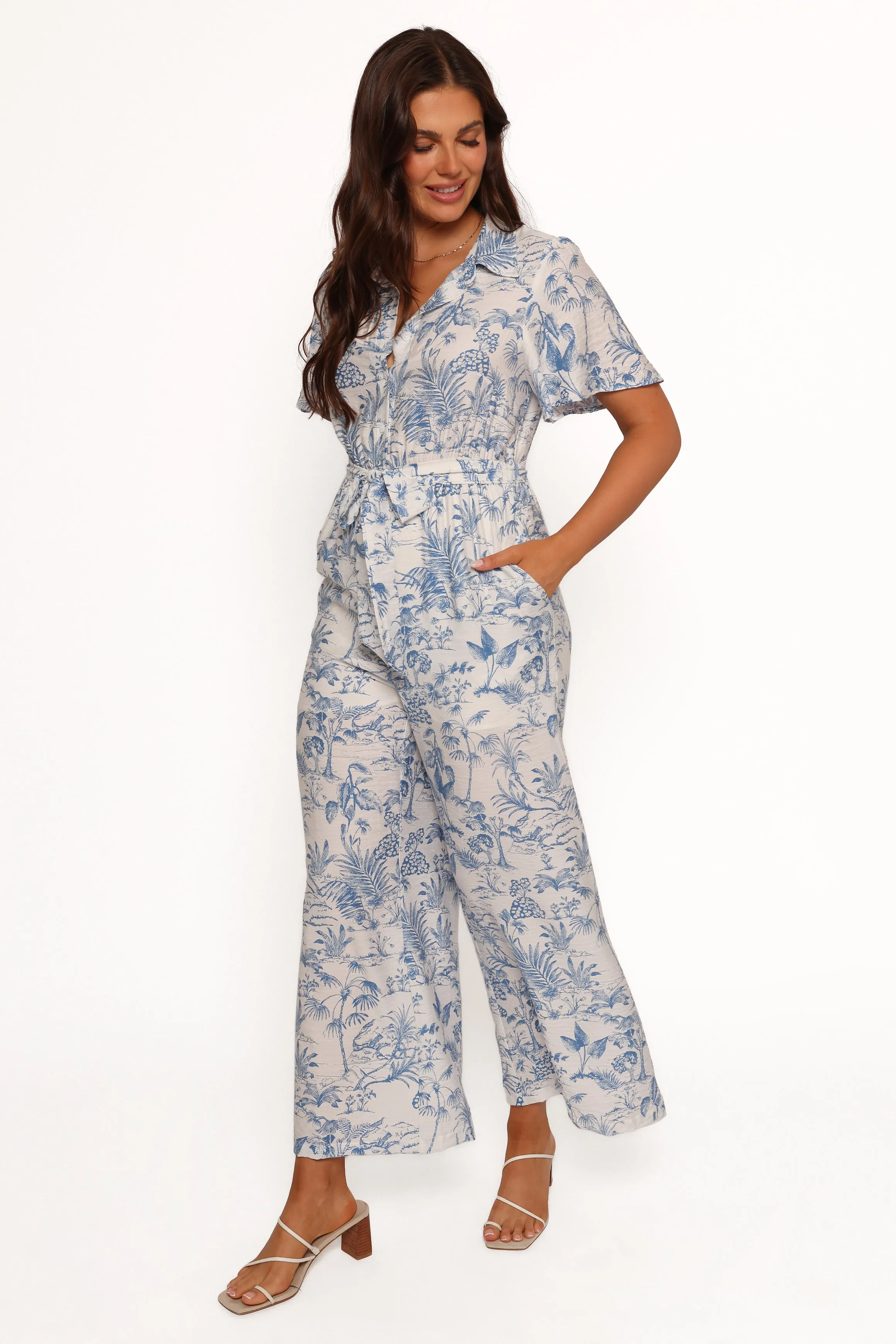 Lara Jumpsuit - Blue White