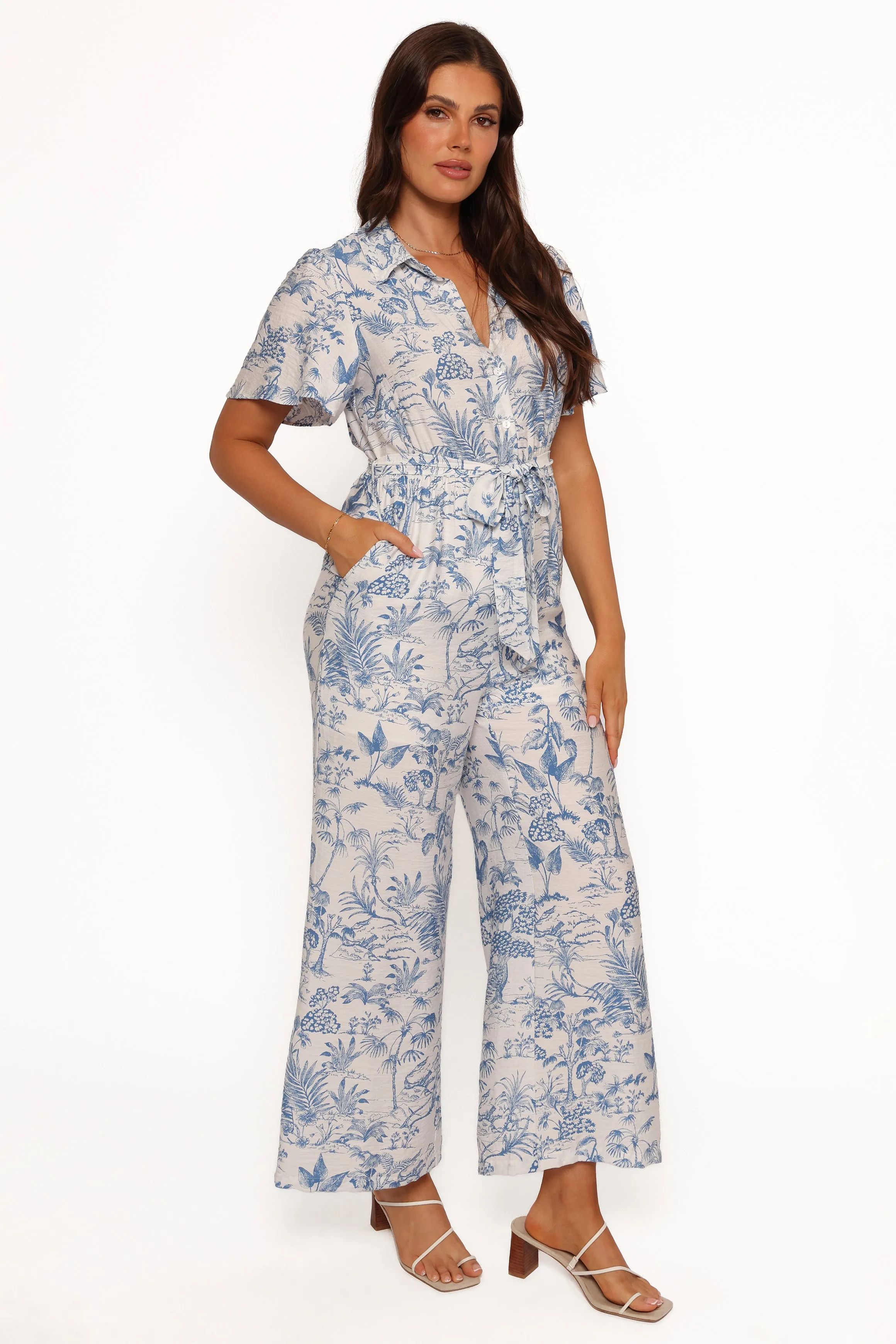 Lara Jumpsuit - Blue White