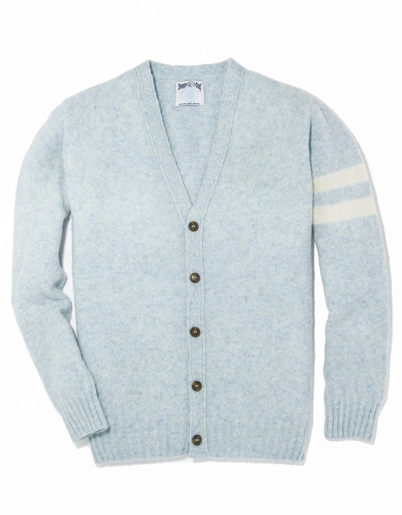 LIGHT BLUE SHAGGY DOG UNIVERSITY CARDIGAN - TRIM FIT