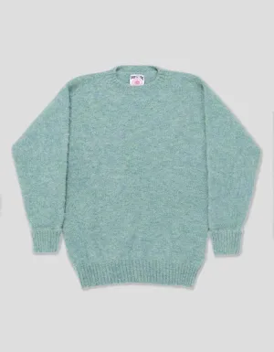 LIGHT GREEN MIX SHAGGY DOG CREWNECK SWEATER