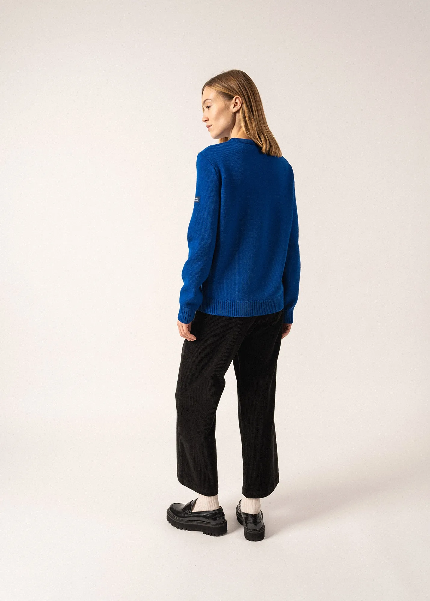 LIGHTHOUSE - Wool Sweater with lighthouse brooch by Macon & Lesquoy (ROYAL BLUE)