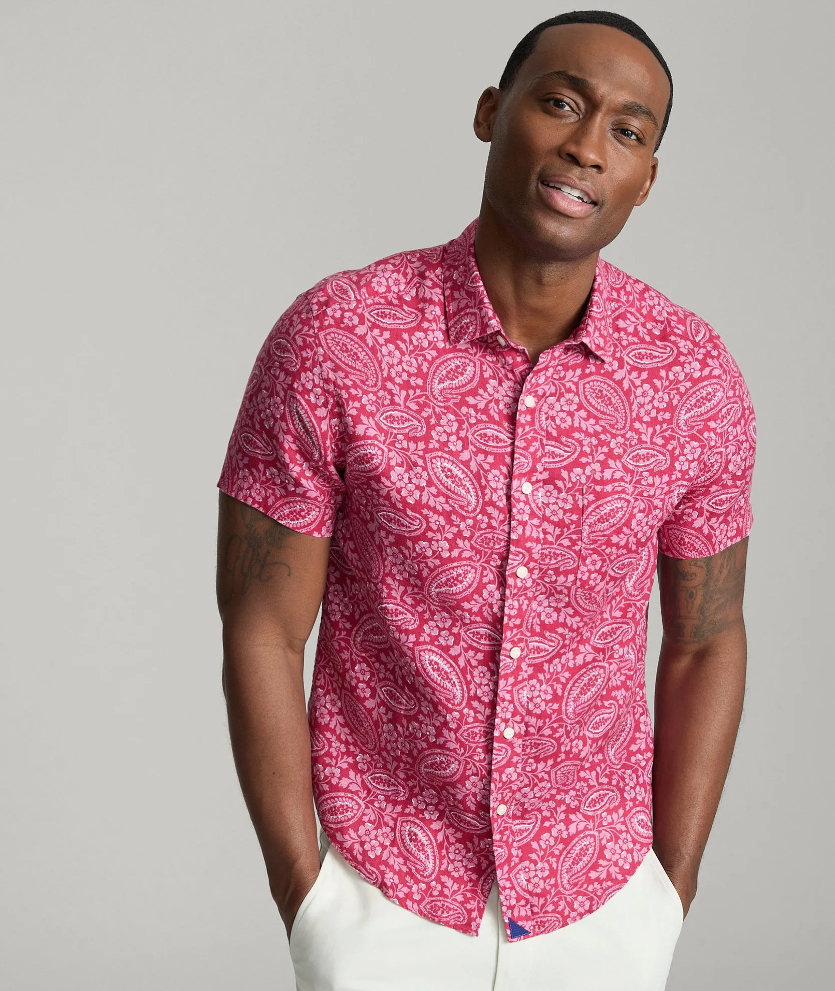 Linen Short-Sleeve Turner Shirt