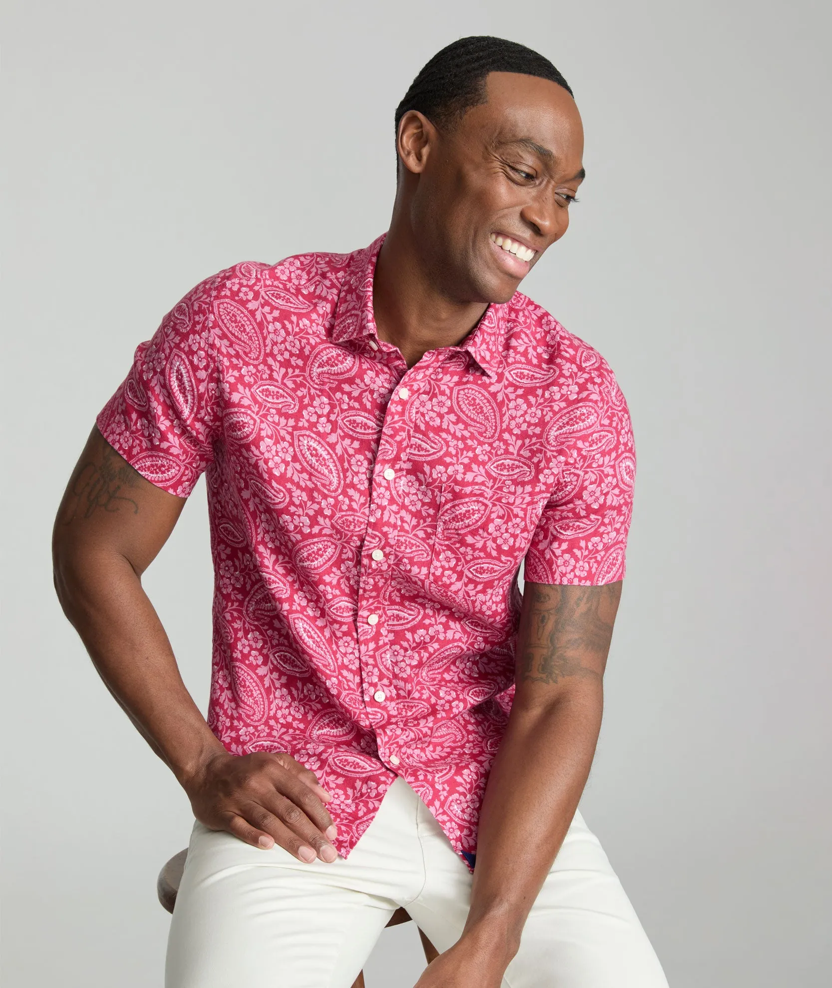 Linen Short-Sleeve Turner Shirt