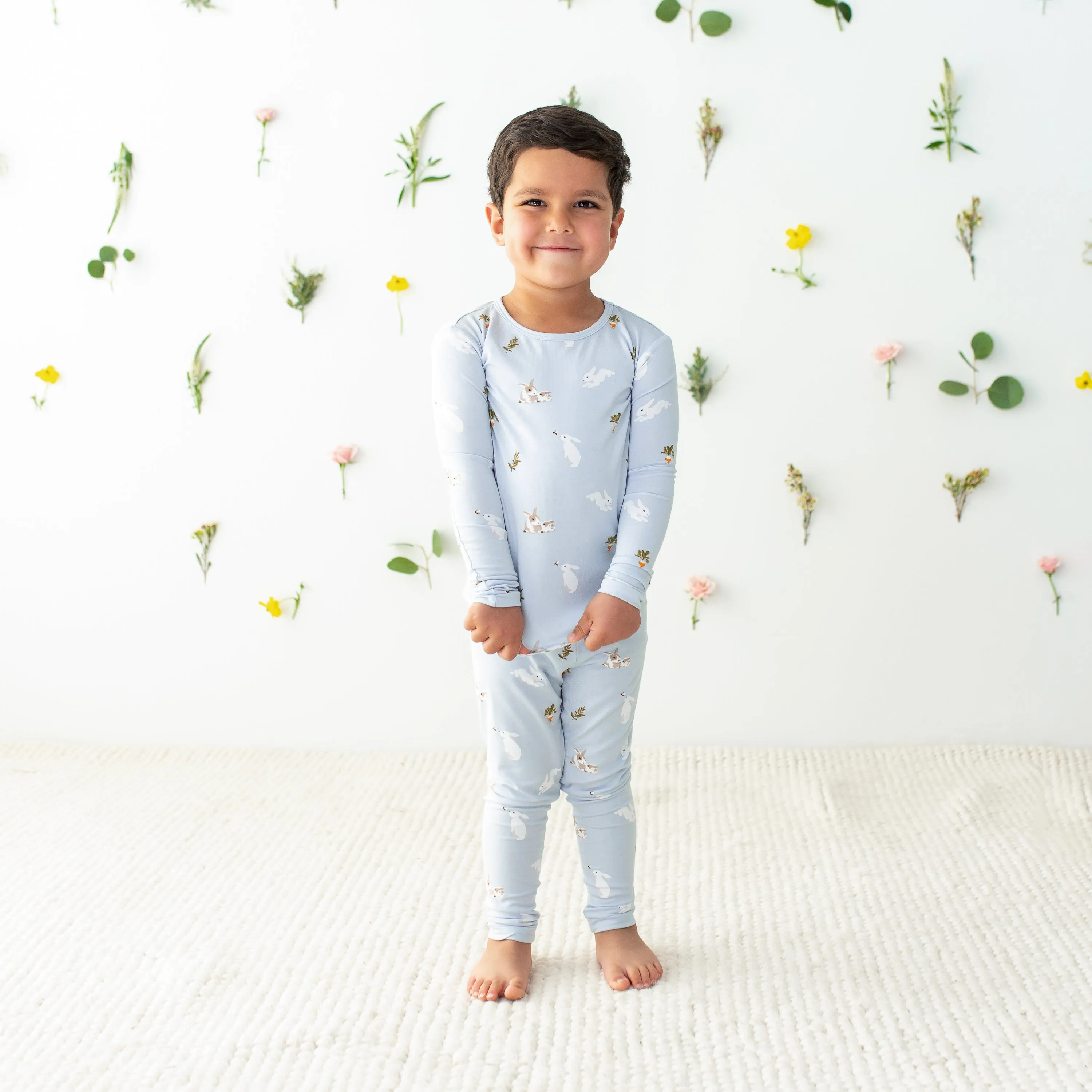 Long Sleeve Pajamas in Ice Rabbit