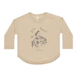 Long Sleeve Tee - Yee-Haw - Sand - FINAL SALE