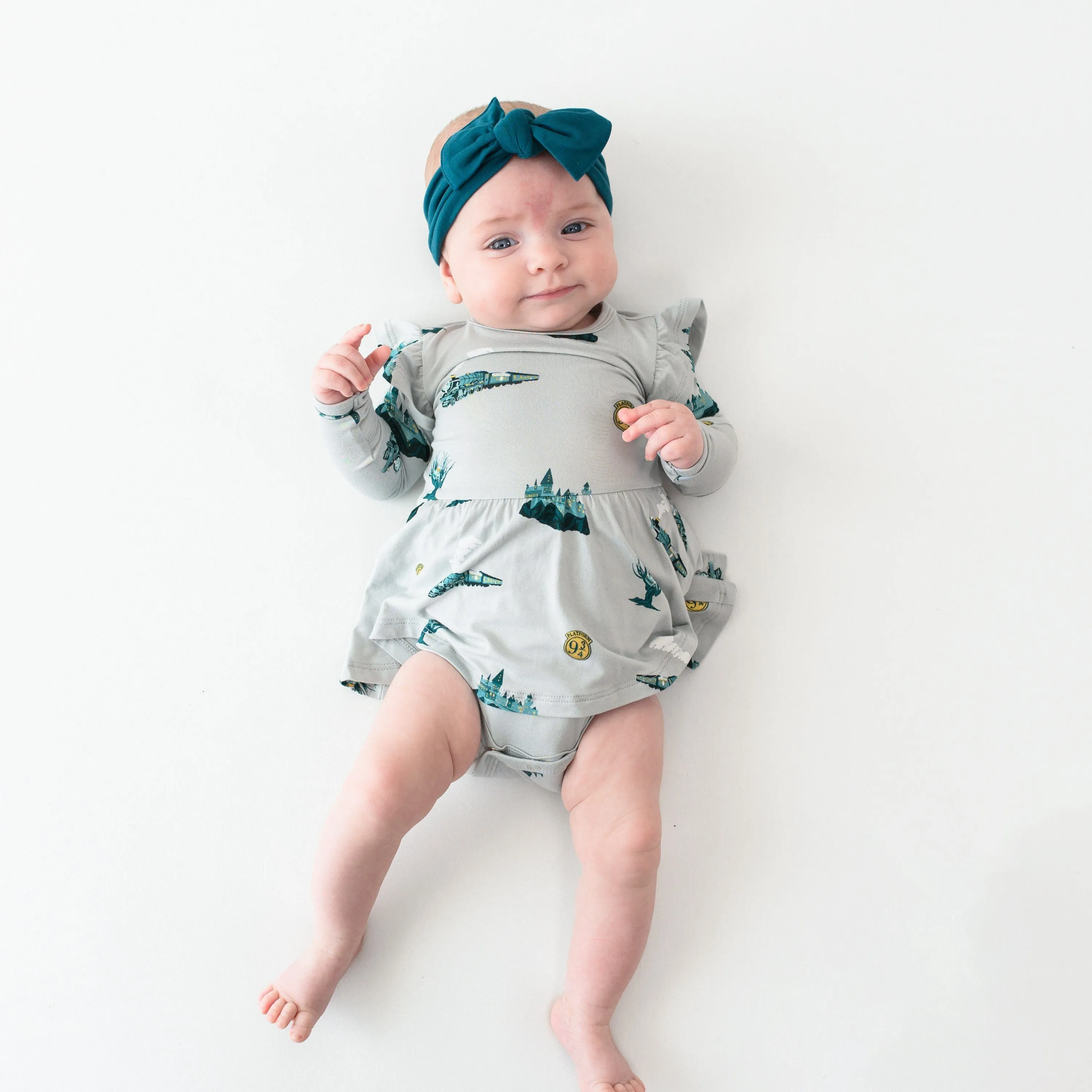 Long Sleeve Twirl Bodysuit Dress in Journey