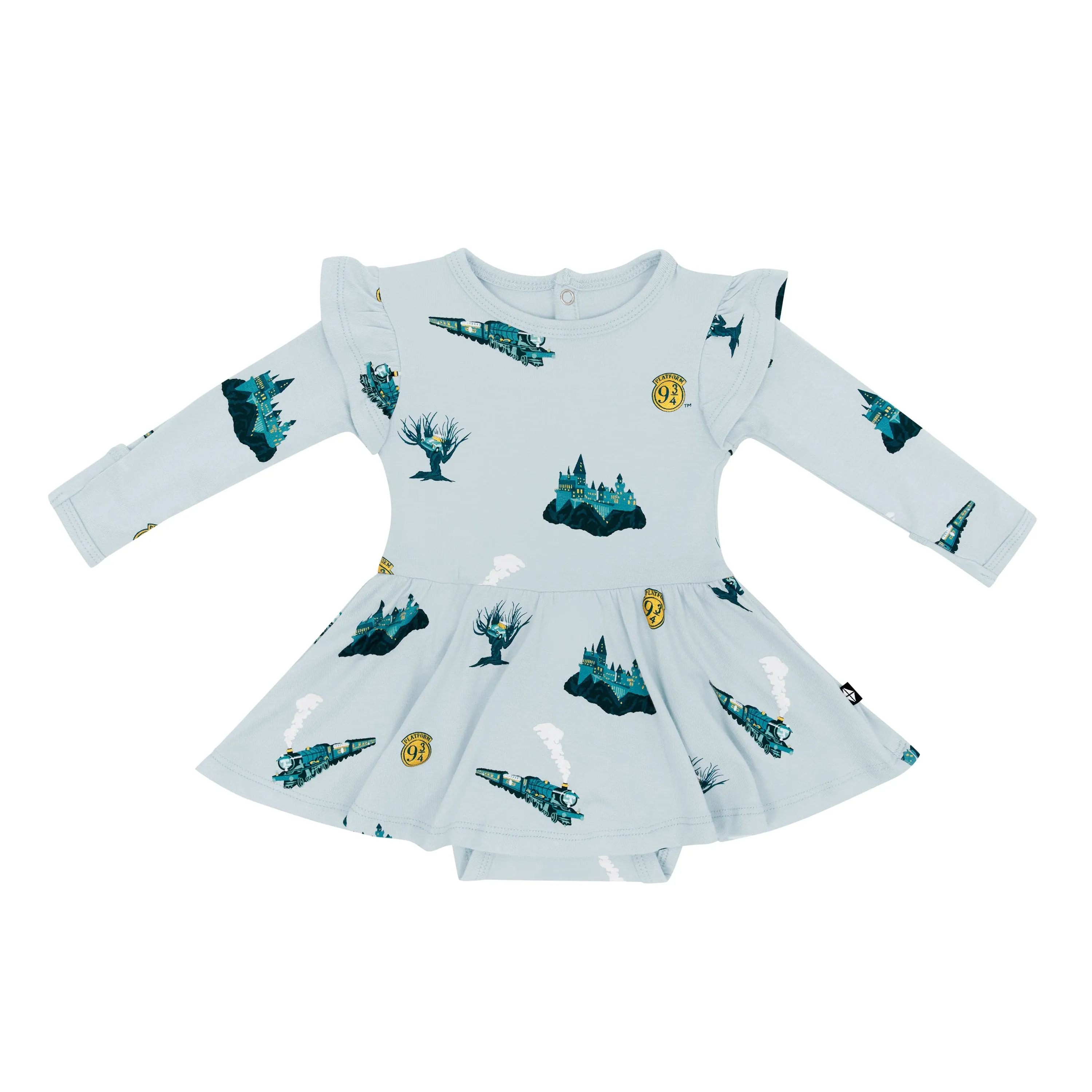 Long Sleeve Twirl Bodysuit Dress in Journey