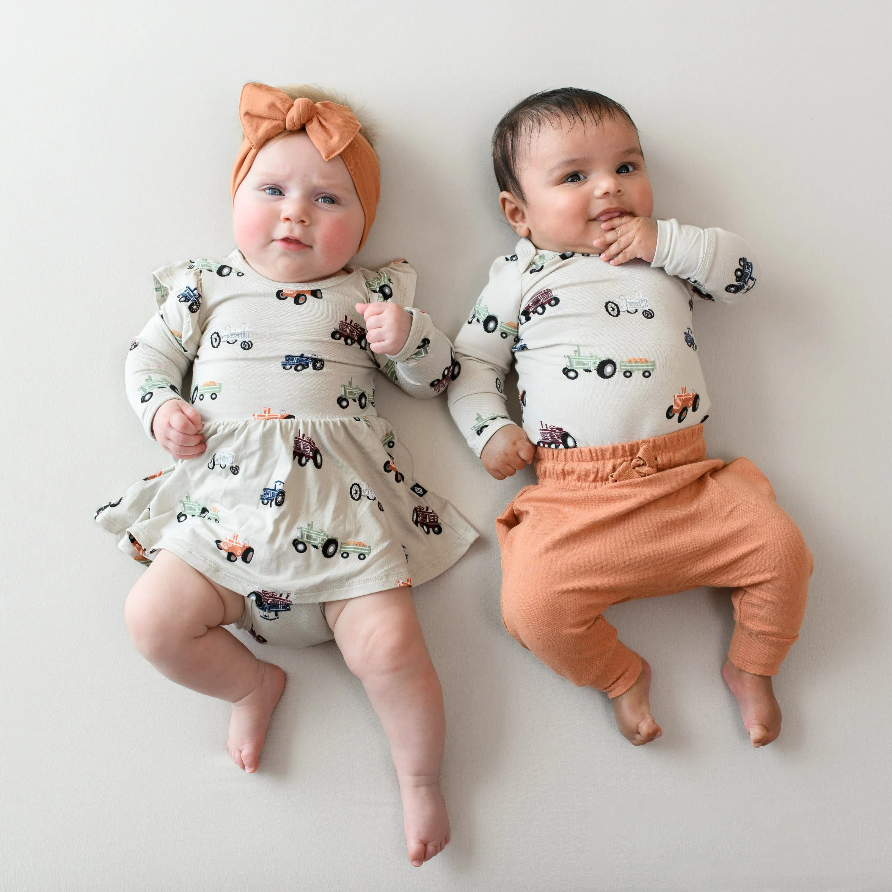 Long Sleeve Twirl Bodysuit Dress in Tractor