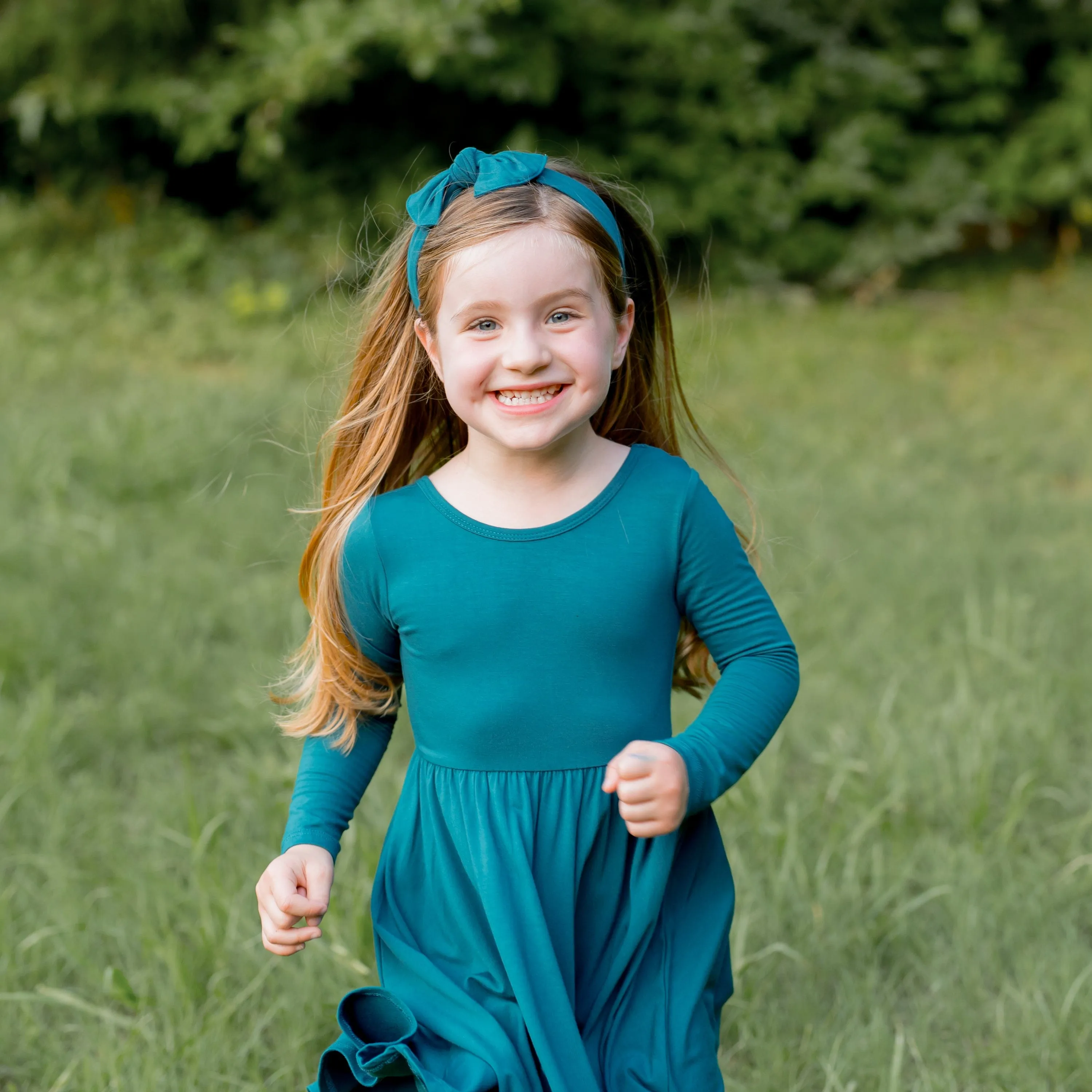 Long Sleeve Twirl Dress in Loch