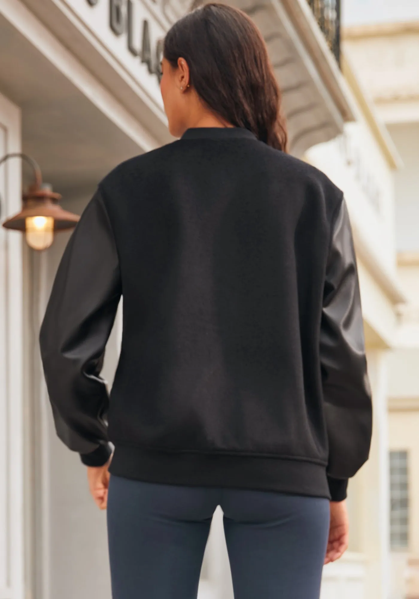 LuxeWool Varsity Jacket (Black)