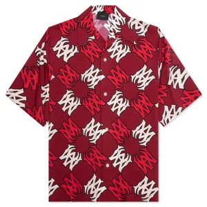 MA Quad Bowling Shirt - Deep Red
